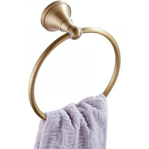 Anneau porte-serviette rond en laiton pour porte-serviette de salle de bain serviette de bain suspendu fix&eacute; au mur, Bronze bross&eacute;