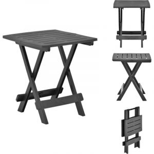 Vidaxl - Table pliable de jardin anthracite 45x43x50 cm plastique - Table De Jardin Pliante - Table De Bistro - Table En Plastique - Mobilier De