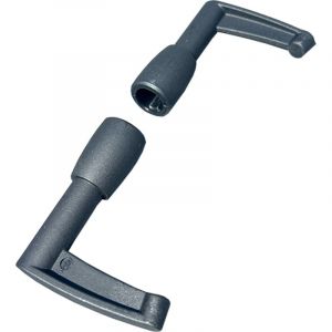 Lot de 2 embouts longs pour tringle d'espagnolette &ndash; Haut et bas &ndash; Fermeture volet battant &ndash; Polyamide noir &ndash; Standard universel &ndash; Renfort de