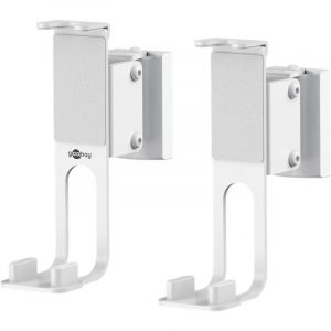 Goobay - Support Mural pour Haut-Parleurs One Sound Flex, blanc, 2 pièces, compatibles avec le Sonos One et le Sonos One sl, support de haut-parleur