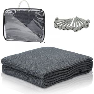 Wolketon Tapis de tente camping, Tapis d'auvent de Camping, Auvent tapis, Tapis de sol pour caravane 250x550CM, Gris