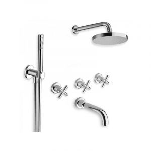 Cristina Ondyna - M&eacute;langeur bain douche encastr&eacute; 3 sorties chrome executive EV11351