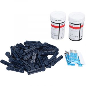 50 bandelettes de test de glyc&eacute;mie avec lancettes, r&eacute;sultats rapides et pr&eacute;cis pour le contr&ocirc;le du diab&egrave;te