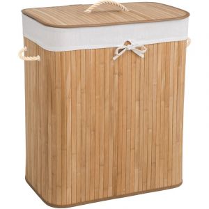 Tectake - Panier à linge bambou rectangulaire -
