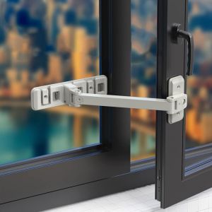 Verrou de fen&ecirc;tre auto-adh&eacute;sif, s&eacute;curit&eacute; enfant, porte coulissante pour b&eacute;b&eacute;, limiteur d'ouverture de fen&ecirc;tre, verrou de fen&ecirc;tre anti-chute haute