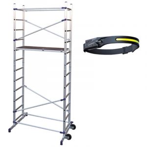 Echafaudage domestique : Hauteur de travail max 4.36m + Lampe frontale - PN/CLI-LAMPE