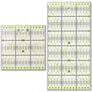 2 Pièces Regle Patchwork Couture 30 cm x 15 Règle Universelle Transparente Règle de Couture avec Graduations en cm et Indications d'Angles pour