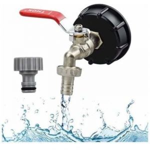 Robinet Cuve 1000L Recuperateur d Eau De Pluie Adaptateur de Réservoir ibc Connecteur à Filetage 1/2 Adaptateur Bouchon Cuve en Laiton pp Filetage