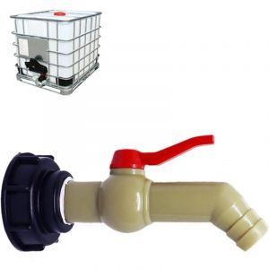 IBC Robinet Cuve Robinet d'&Eacute;coulement IBC Adaptateur de R&eacute;servoir IBC Bouchon Cuve S60x6 Vanne Robinet pour R&eacute;cup&eacute;rateurs Eau de Pluie Raccord Sortie