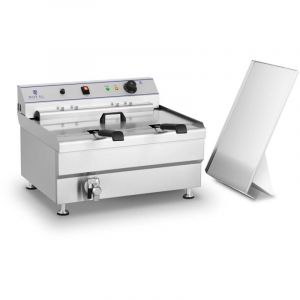 Royal Catering - Inox Friteuse Grande Capacite Double Panier Machine Churros Chichis 9Kw 30L 380V