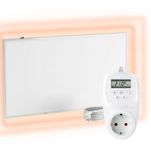 Viesta - Chauffage mural infrarouge avec thermostat [INCL.TH12 thermostat] – Radiateur mural à infrarouge–Chauffage infrarouge en cristal de