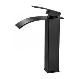 Robinet Cascade, pour Vasque à Poser,Moderne Robinet Lavabo Haut Cascade, Robinet Cascade pour Salle de Bains en Acier Inoxydable Résistant,Mitigeur