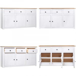 Vidaxl - Buffet Blanc 135x40x80 cm Pin solide Gamme Panama - Buffet - Meuble De Rangement - Armoire - Commode - Bois Massif - Home & Living