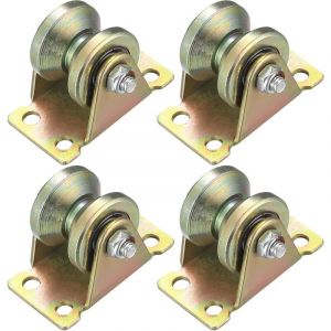 4 Pi&egrave;ces Poulie de Levage Mouflage, Roulette &agrave; Rainure en V, Roulette de Levage, Roue Gorge Poulies Cable pour Cordes Rail Portail Coulissan