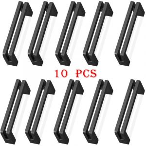 Basetbl - 10Pcs poignée meuble entraxe 96mm poignée porte cuisine noire poignee barre meuble poignee de cuisine noire pour Portes, Fenêtres, Tiroirs,