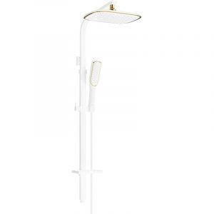 Mexen - Q49 colonne de douche, blanche/or - 798494995-25