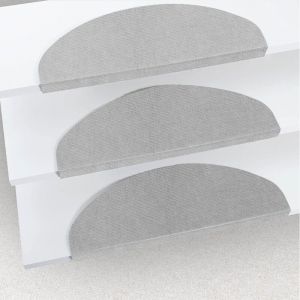 Set de 15 Marchettes D'escalier Tapis d'escalier Auto-adhésif Surface Antidérapante 65 21 4cm Gris
