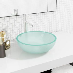 Lavabo Vasque à poser pour salle de bain Verre trempé 35x12 cm Dépoli 23200
