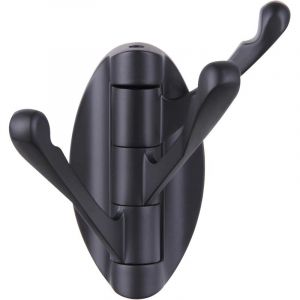 Crochet &agrave; serviette pliant noir mat, crochet &agrave; peignoir pivotant en m&eacute;tal, porte-serviette de salle de bain, porte-manteau pour le rangement de la