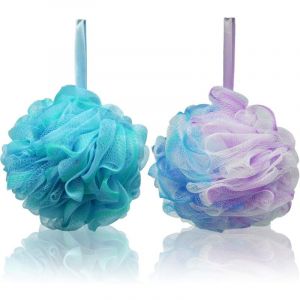 Fleurs de Bain Grand Fleur de Douces éponges Douche et Exfoliante Loofahs pour Adultes Hommes Femmes Douche et Bain Lot de 2-Fei Yu