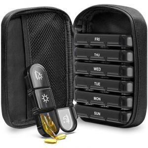 Pilulier Semaine Matin Soir Pilulier Hebdomadaire 7 Jours Matin et Apr&egrave;s Midi Deux Fois Par Jour Sac Avec Fermeture &eacute;clair Paquet Huile de Poisson,