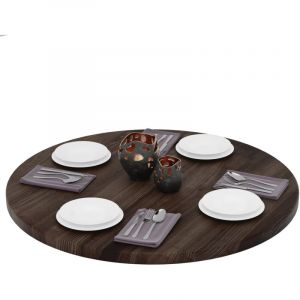 Plateau de table rond 100 cm en bois naturel Dessus rond de table à manger, de cuisine, de bistrot Épaisseur : 40 mm Couleur : Ébène - Lamo Manufaktur