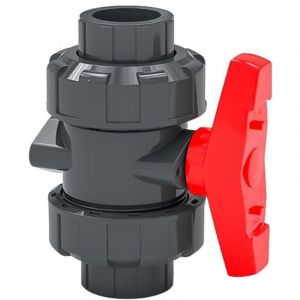 Vanne &agrave; double union, vanne &agrave; boisseau sph&eacute;rique, vanne &agrave; boisseau sph&eacute;rique SPH, vanne &agrave; boisseau sph&eacute;rique en PVC de 32 mm de diam&egrave;tre