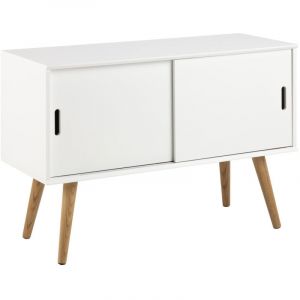 ARMOIRE Commode Mitra blanche PORTE COULISSANTE Scandinave