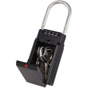 Ulisem - Boite a Cadenas pour Clef, Boite à Clés à Code, Coffre Combinaison de Stockage, Rangement Sécurisé - Noir
