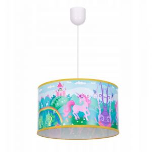 Lampe &agrave; suspension, lustre, abat-jour licorne