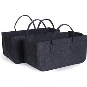 Beijiyi - Sac Porte Bûches, 2pcs Panier à Bûches de Cheminée, Panier à bois de Chauffage, Sac de Rangement pour Journaux, Paniers Pique-Nique,