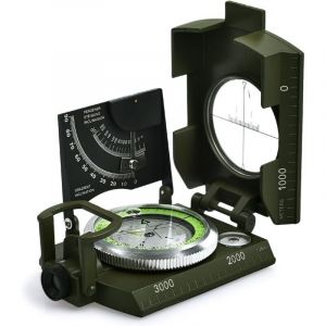Boussole de randonnée militaire professionnelle avec clinomètre, boussole de visée en métal, boussole de navigation avec sac de transport pour le