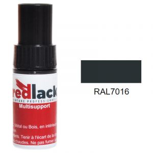 Flacon de retouche 9 ml &ndash; RAL 7016 &ndash; Gris anthracite &ndash; Satin&eacute; &ndash; Pour aluminium, PVC, m&eacute;tal et bois &ndash; S&eacute;chage rapide