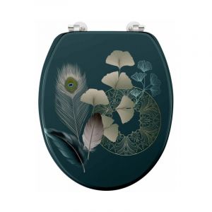 Abattant wc Imprimé 'Ginkoblue' 45cm Vert Foncé