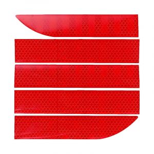 Ccykxa - 5 Pcs Autocollant pour Voiture Auto Sticker Avertisseur de lumière Rouge Autocollant réfléchissant de Nuit Autocollants réfléchissants de