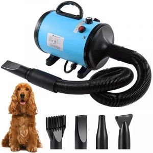 Pulseur Chien Professionnel Souffleur Chien Pulseur pour Chien Poils Longs Séchoir Sèche-Poils Toilettage Sèche-Cheveux pour Chien 2800W Vitesse