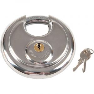 Vtizikl Antivol antivol antivol pour attelage de remorque, antivol &agrave; &eacute;trier rond 70 mm avec cl&eacute;, manille en acier inoxydable, disque pour remorque de