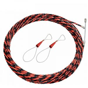 Aiguille Electricien 50M Tire Fil Electrique 5mm Diam&egrave;tre Aiguille Tire Fil, r&eacute;tractable d'installation pour tire Cable et rallonge en acier spiral&eacute;
