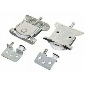 Lot de 2 roulettes pour porte coulissante de placard, pi&egrave;ces d&eacute;tach&eacute;es pour porte de placard coulissante, roues, galets, guides de coulissement,