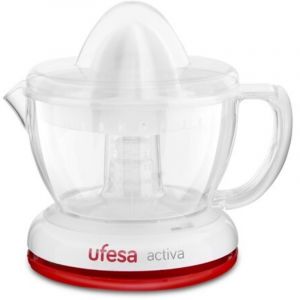 Ufesa - EX4934 Presse-agrumes &eacute;lectrique pour agrumes et oranges, 40 w, 0,7 litres, plastique, blanc/rouge
