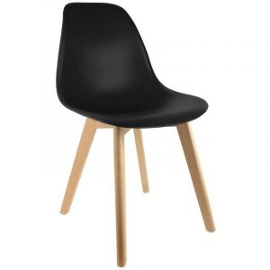 Chaise scandinave &agrave; coque noire