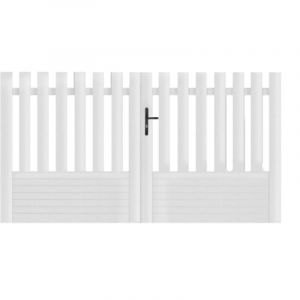 Portail battant pvc blanc H145 x L350 alençon droit