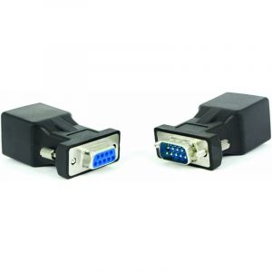 Aougo - Adaptateur RJ45 vers RS232, Port série DB9 9 broches mâle vers RJ45 femelle Cat. 5e/6 Ethernet lan Étendre adaptateur,2pcs(mâle + femelle)