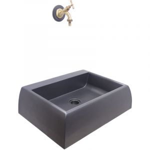 Fonderia Bongiovanni - Fontaine murale Nizza fontaine murale d'évier pour balcon de jardin de maison avec robinet en laiton au choix: 303 bruni