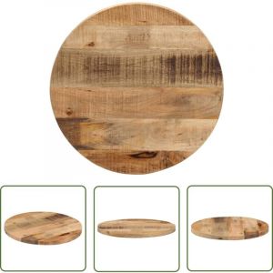 Dessus de table ø 50x2,5 cm rond bois massif de manguier brut - Dessus De Table - Plateau De Table - Table Ronde - Bois Massif - Manguier - The