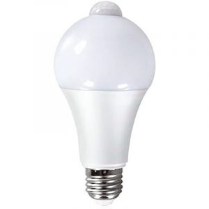 12W E27 PIR Infrarouge Ampoule LED avec Détecteur de Mouvement ON/OFF Automatiquement A60 220V 1000lm équivalent 100W Halogène pour Escalier Couloir