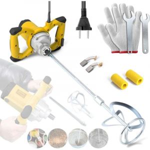 Malaxeur Électrique 2600 W, Malaxeur Beton 220V, Melangeur Beton Avec 6 Vitesses, Betonniere Électrique, Idéal Pour Mélanger les Aliments, le Plâtre,