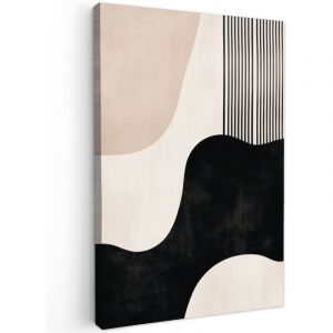 TABLEAU SUR TOILE Abstrait - Japandi - Beige - Moderne Tableaux Art D&eacute;coratif 80x120 cm