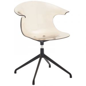 Chaise de Bureau Transparente Moderne Chaise Bureau d'ordinateur en Acrylique Siege de Bureau Ergonomique Pivotant à 360°pour Bureau, Blanc