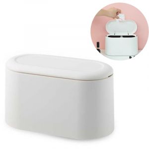 Poubelle de table avec couvercle, mini poubelle, poubelle de table, poubelle cosmétique de salle de bain, poubelle de table pour toilette de bureau